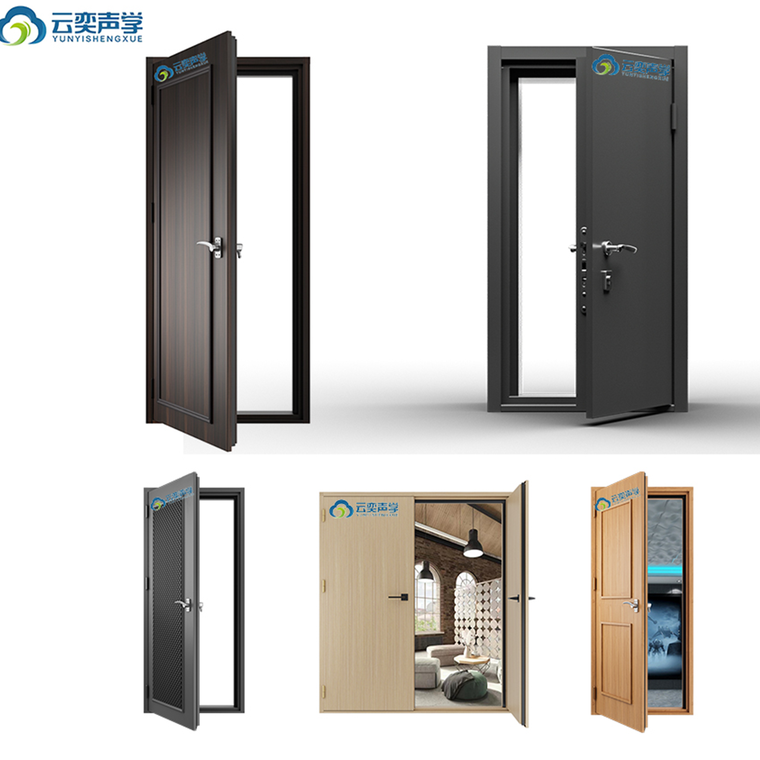 Acoustic Door Soundproofing Noise Isolation Door 30 Minutes Fireproof Single Door For Drum Room Piano Room Study Room