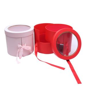 Quality ISO14001 Round Cardboard Holiday Gift Box Packaging With Lids Ultralight for sale