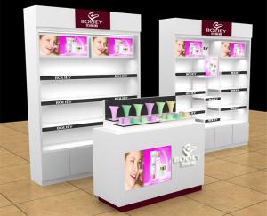 Quality Retail Makeup Display Stand , Cosmetic Display Counter For Exhibition for sale