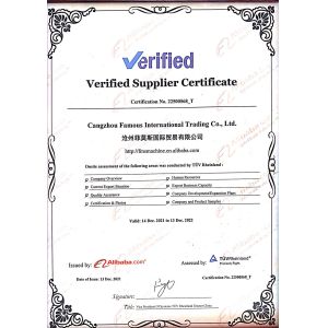 Cangzhou Famous International Trading Co., Ltd Certifications
