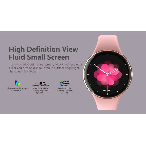 DM75 Ladies Smart Watch Ultra Thin Body 1.04 Inch Massive Exercise Modes Music Player