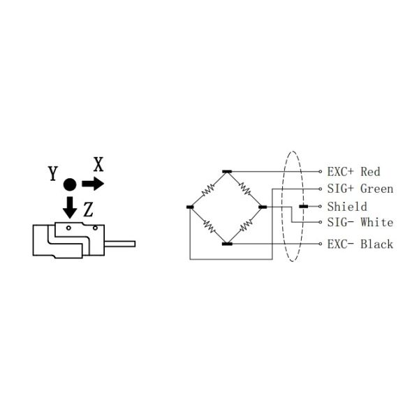Aluminum 50n 3 Axis Force Sensor , 0.2% Load Cell Pressure Sensor
