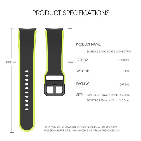 Double Face Silicone Watchband for Samsung Galaxy Watch 5 40mm 44mm 3-7 Days Delivery