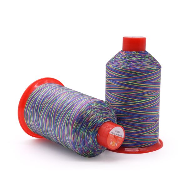 Sample Free Variegated Polyester Bonded Thread Tex 70 3000 Yds for Sewing Nylon Thread