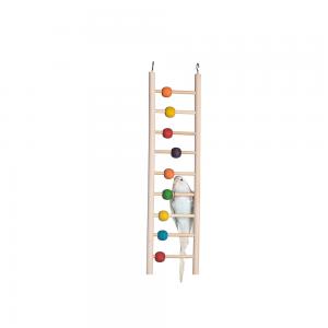 China wood bird ladder with beads for sale,for canary and parakeets on sale