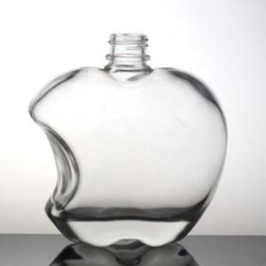 Quality Clear Apple Shaped Juice Bottle 500ml High Flint Glass Bottle with Plastic Cap for sale