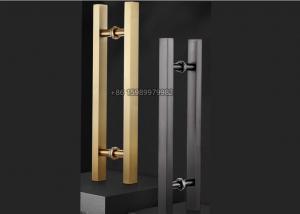 China Brushed Stainless Steel Front Door Handles SUS201 27.5in With Square Tubes on sale