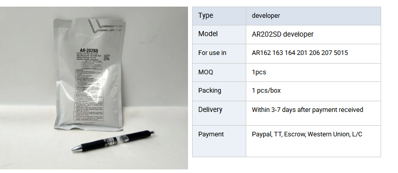 Sharp AR - 202 SD Black Developer For Sharp Copier ARM165 ARM205 ARM206