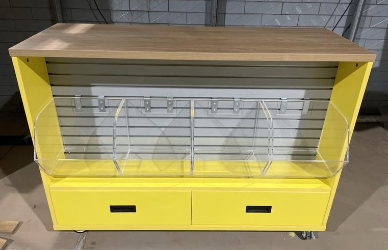 Quality DISPLAY RACKS MOBILE RETAIL CART - YELLOW for sale