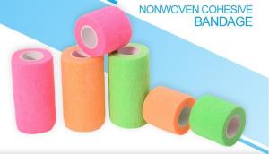 Quality Delicate colors nonwoven cohesive elastic bandage, Extra strong porous custom print nonwoven cohesive bandage hospital t for sale