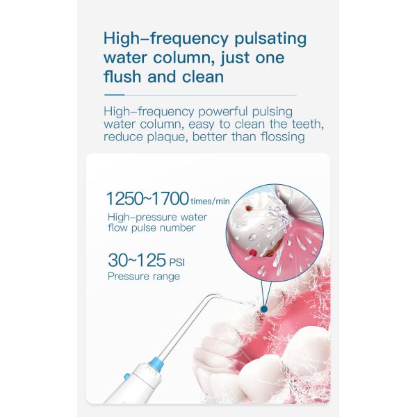Teeth Whitening Countertop Water Flosser 600ml Electric Jet