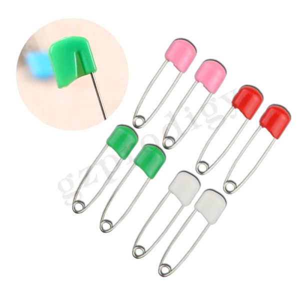 Prodigy 8 Pcs Diaper Pins Eco - Friendly Plastic Head Pin With Baby Saftey Locks Colorful