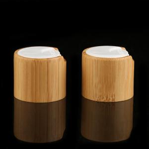 China Natural Bamboo Lid Wooden Screw Cap For Cosmetic packaging Bottle on sale