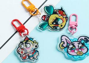 Quality Acrylic cartoon keychain pendant lovely cute boy girls animal star surrounding Logo for sale