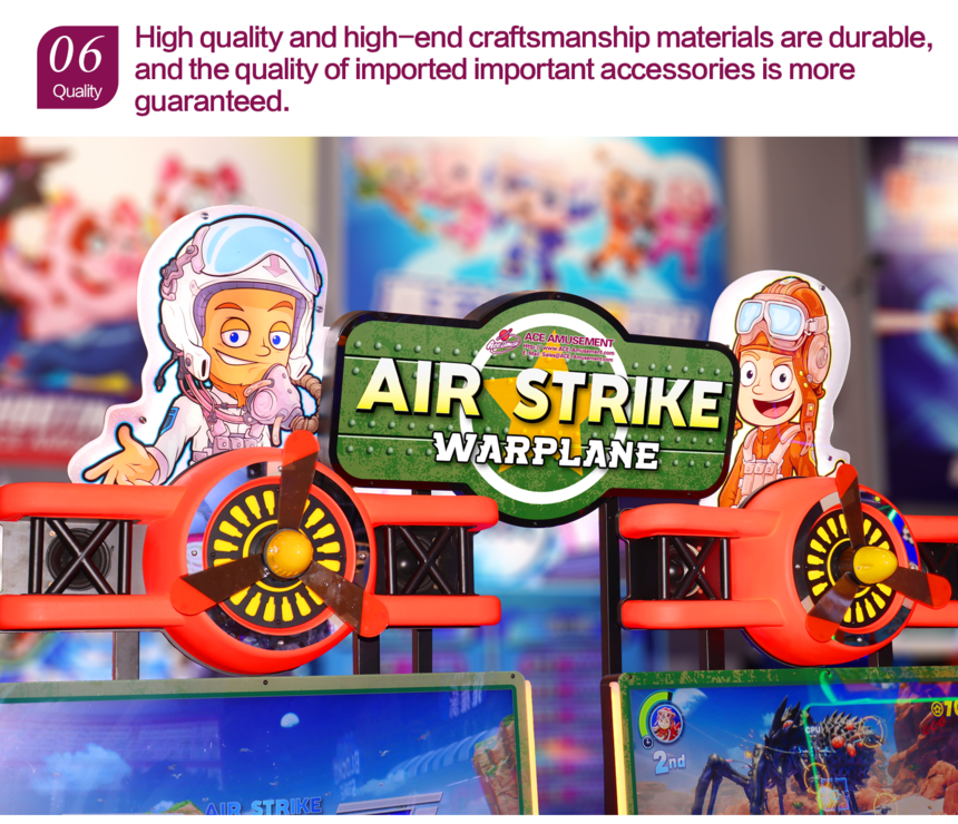 Family Amusement 3D Air Srike Shooting Arcade Game Machine For 2 Player