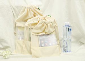 Quality Drawstring Cotton Mesh Bag , Natural Color Cotton String Shopping Bag Large Loadability for sale