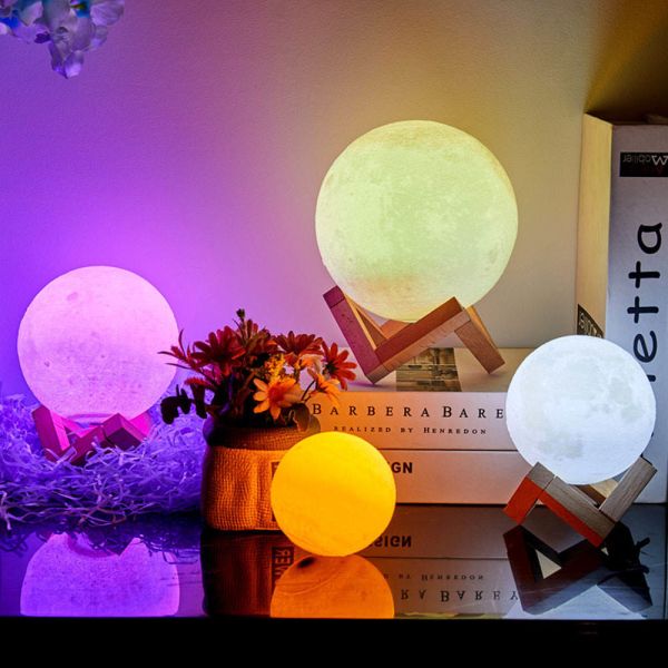 App Control Smart Moon Lamp 3D Print Multifunction For Christmas Gift