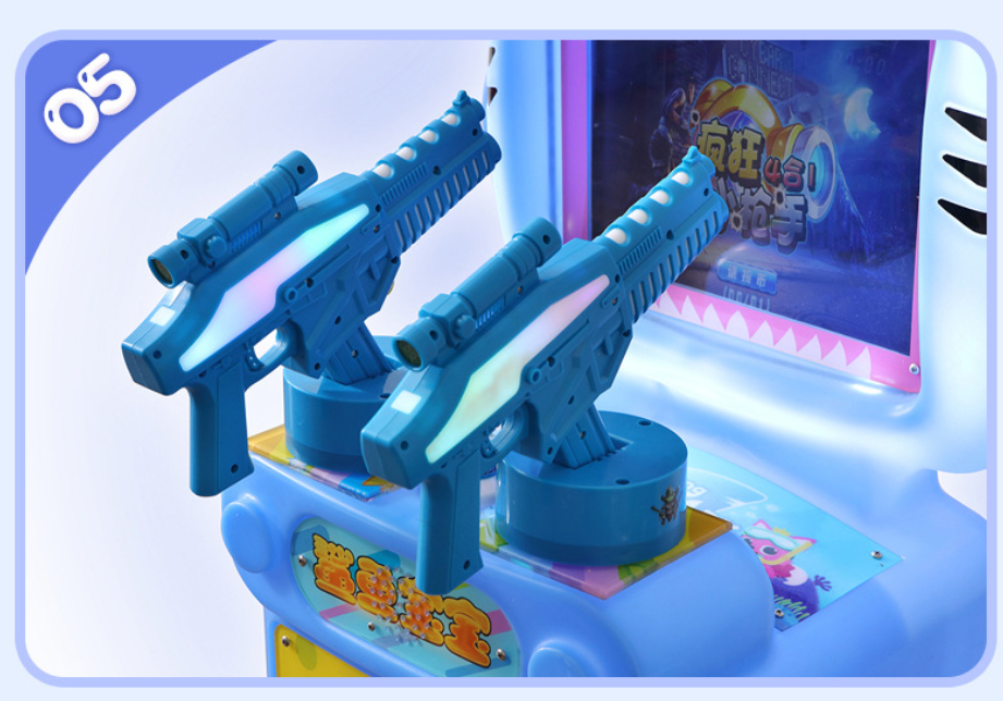17inch Screen Kids Game Machine Shark Baby Double Gun Shooting Arcade Games