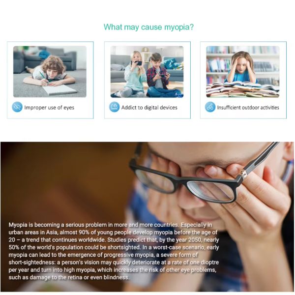 Myopia Control Lens Universe 1.59 Polycarbonate Kids Vision Protection Myopia Optical Lens