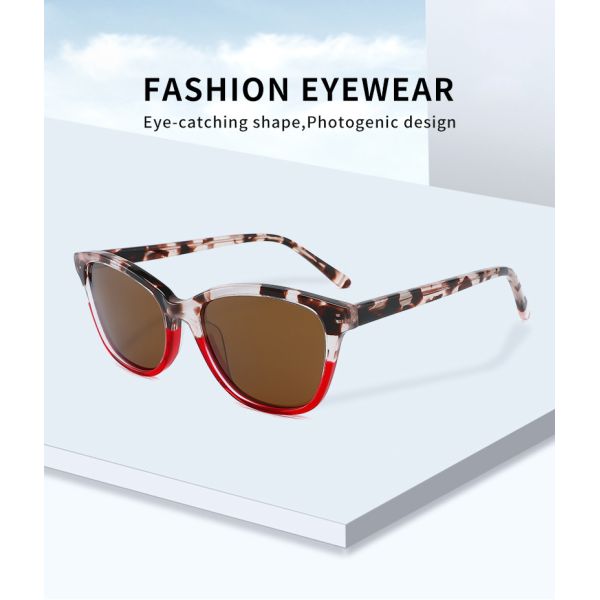 Acetate Frame UV400 Cat Eye Women Sunglasses Double Color Lightweight