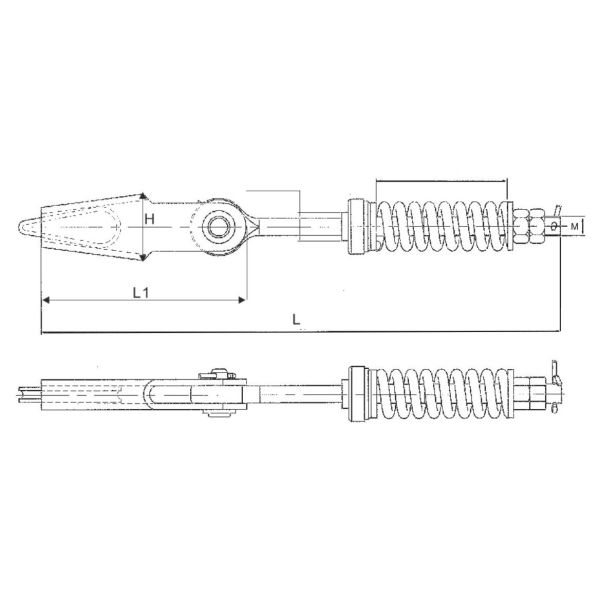 M14 Elevator Rope Attachment / Elevator Wedge Socket Flexible Wire Rope Fastener