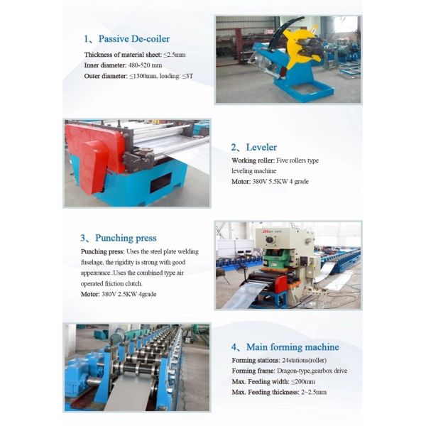 High Speed Solar Photovoltaic Stents Stud Roll Forming Machine