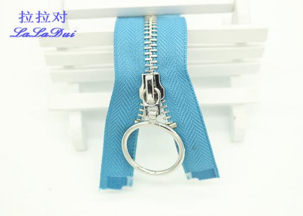 Buy 30 Inch Open End Dual Separating Zipper , Long Separating Zippers For Garments at wholesale prices