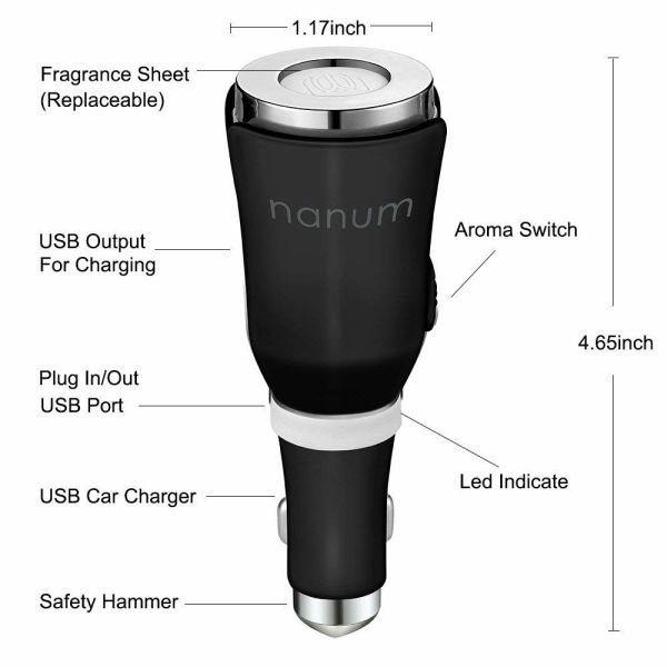 USB Charging Ultrasonic Mini Car Scent Diffuser