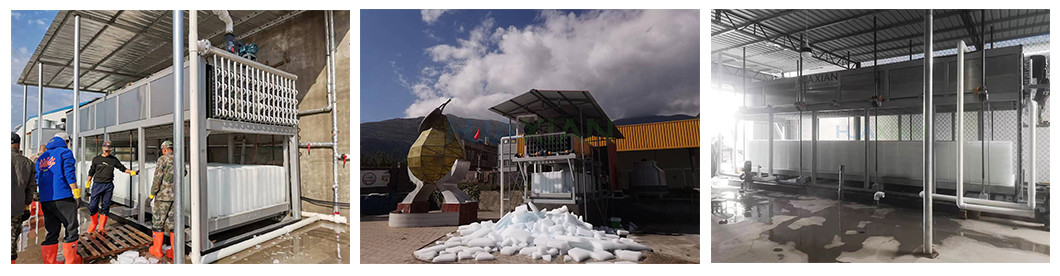 Industrial Ice Block Making Machine Water Cooled 10mins Deicing 25 Tons