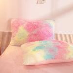 Full Size Bedding Set with Plant Pattern and Reactive Printing in Mink Velvet