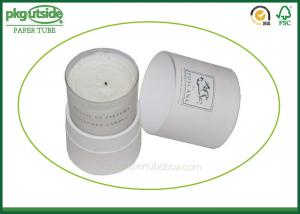 Quality White Card Cardboard Canister Packaging , Custom Printed Candle Boxes for sale