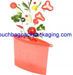 Silicon food bag for fresh food pack, reusable silicone microwave bag for